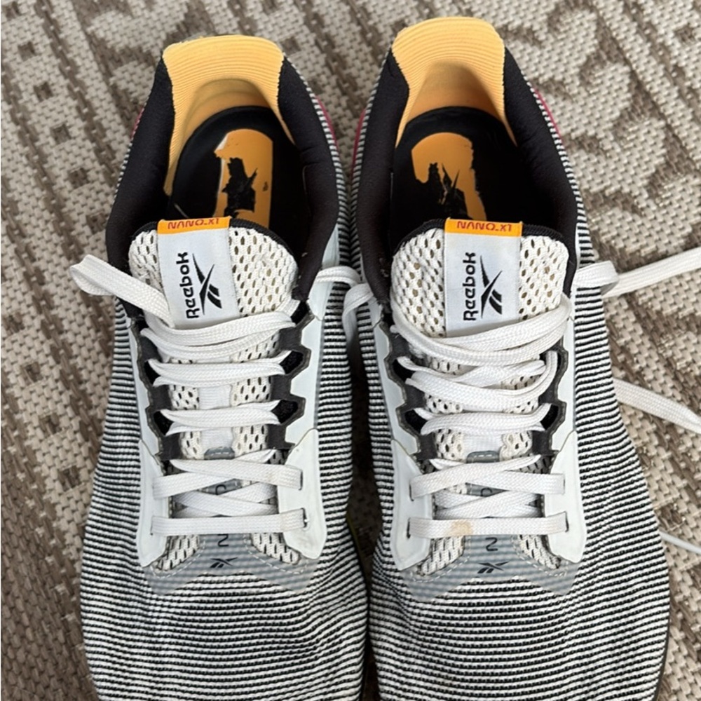 Reebok Black and Orange Sneakers